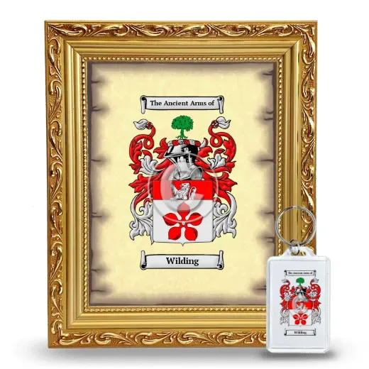 Wilding Framed Coat of Arms and Keychain - Gold