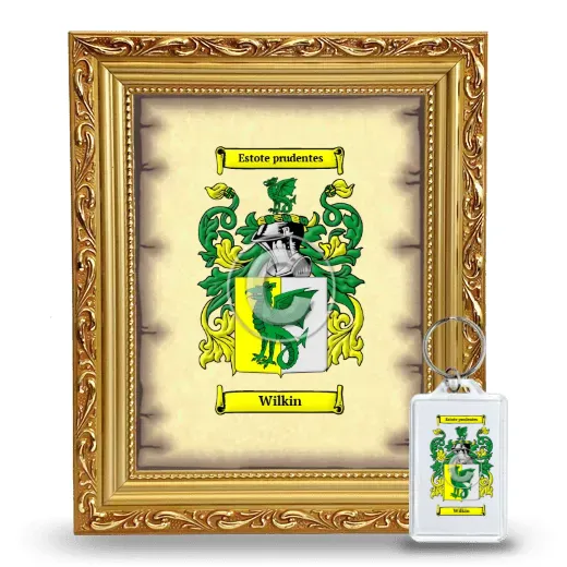 Wilkin Framed Coat of Arms and Keychain - Gold