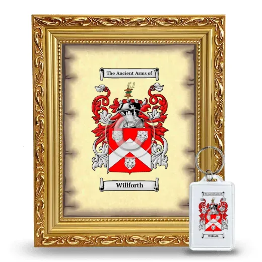 Willforth Framed Coat of Arms and Keychain - Gold