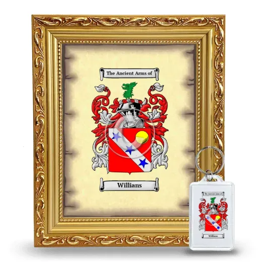 Willians Framed Coat of Arms and Keychain - Gold