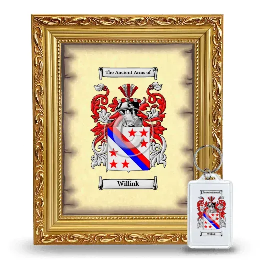 Willink Framed Coat of Arms and Keychain - Gold
