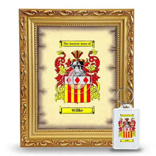 Willke Framed Coat of Arms and Keychain - Gold