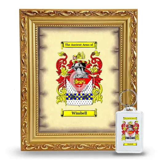Wimbell Framed Coat of Arms and Keychain - Gold