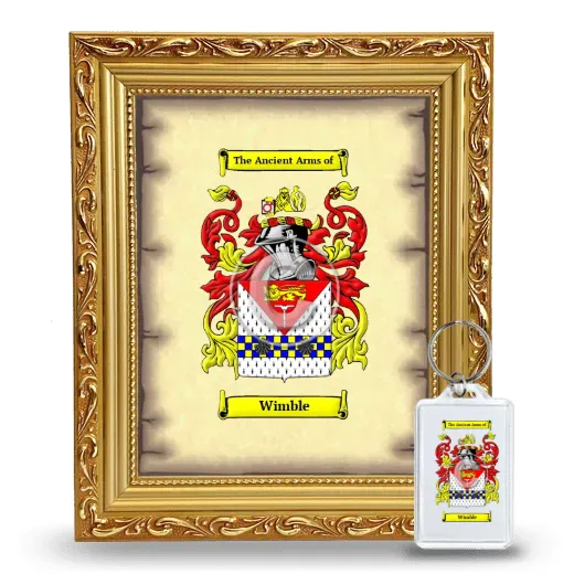 Wimble Framed Coat of Arms and Keychain - Gold