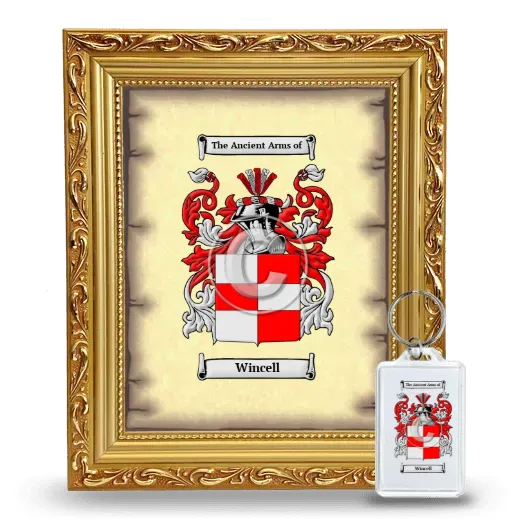 Wincell Framed Coat of Arms and Keychain - Gold