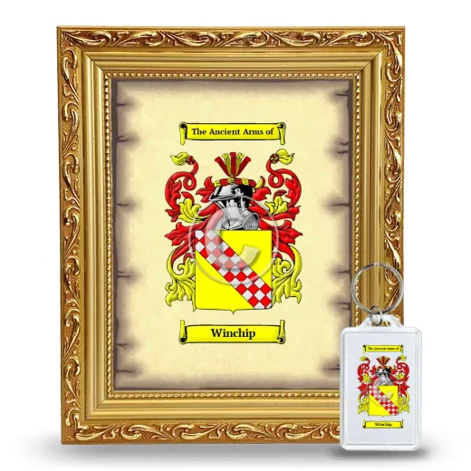 Winchip Framed Coat of Arms and Keychain - Gold
