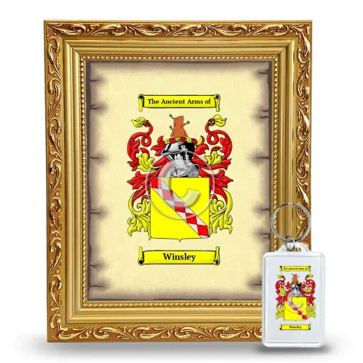 Winsley Framed Coat of Arms and Keychain - Gold