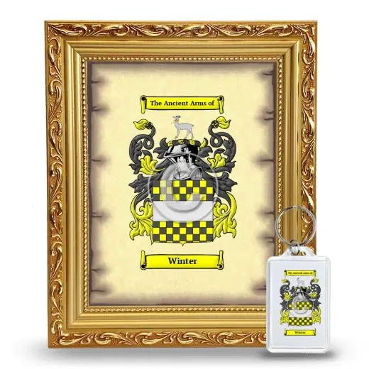 Winter Framed Coat of Arms and Keychain - Gold