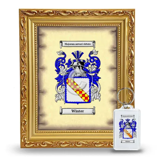 Winter Framed Coat of Arms and Keychain - Gold