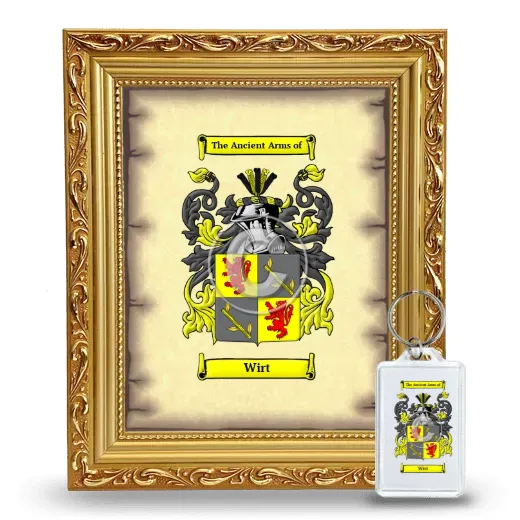 Wirt Framed Coat of Arms and Keychain - Gold