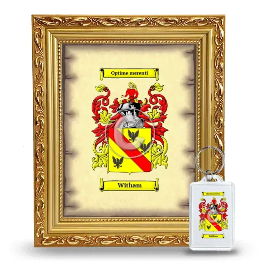 Witham Framed Coat of Arms and Keychain - Gold