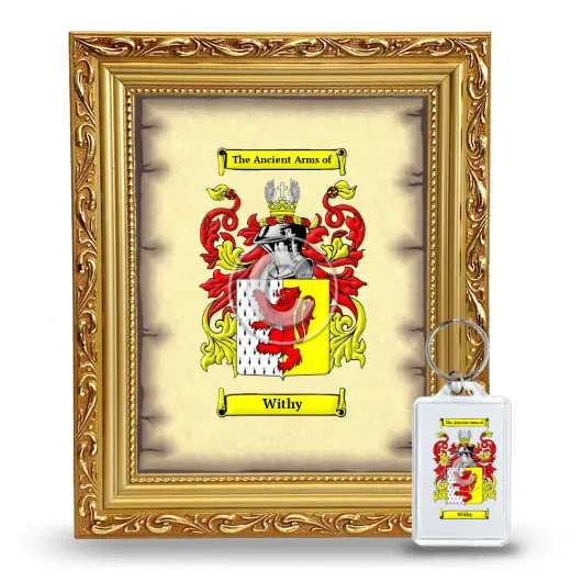 Withy Framed Coat of Arms and Keychain - Gold
