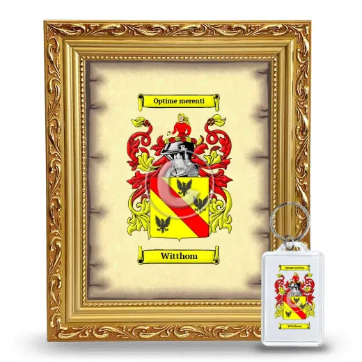 Witthom Framed Coat of Arms and Keychain - Gold
