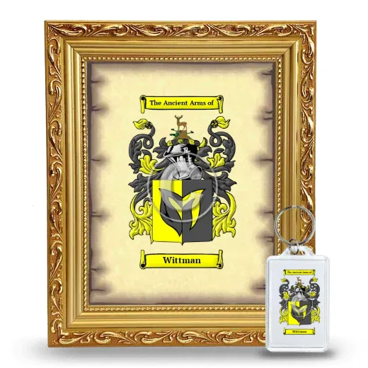Wittman Framed Coat of Arms and Keychain - Gold