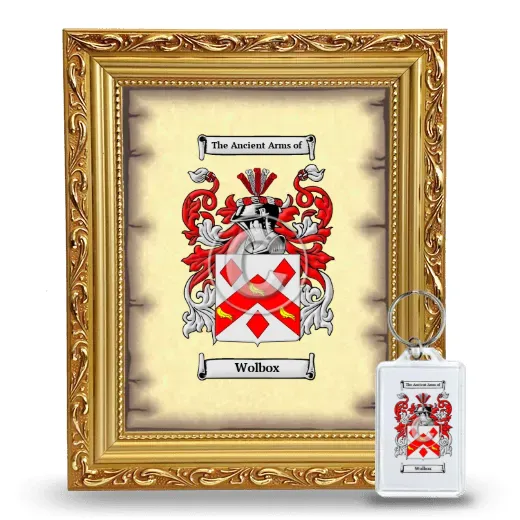 Wolbox Framed Coat of Arms and Keychain - Gold
