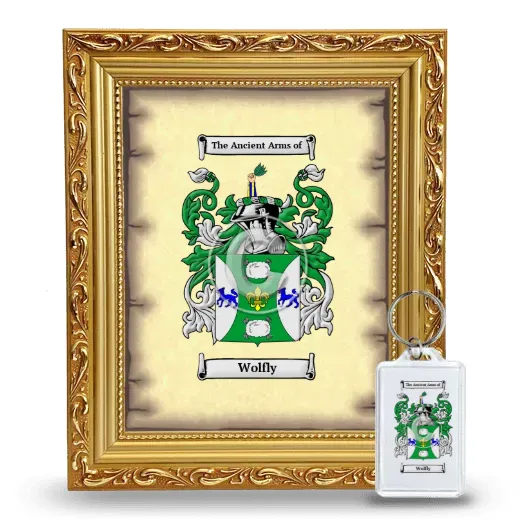Wolfly Framed Coat of Arms and Keychain - Gold