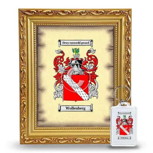 Wollenberg Framed Coat of Arms and Keychain - Gold