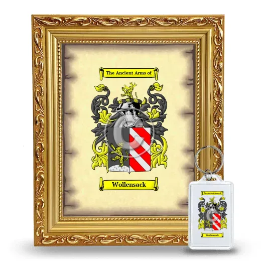 Wollensack Framed Coat of Arms and Keychain - Gold