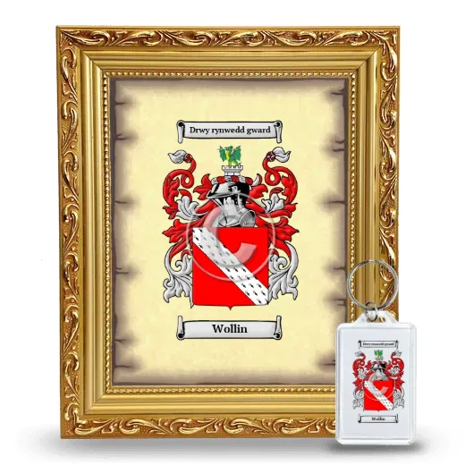 Wollin Framed Coat of Arms and Keychain - Gold