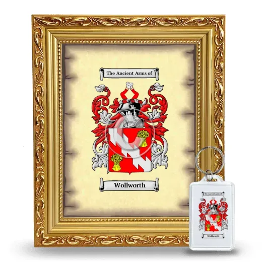 Wollworth Framed Coat of Arms and Keychain - Gold