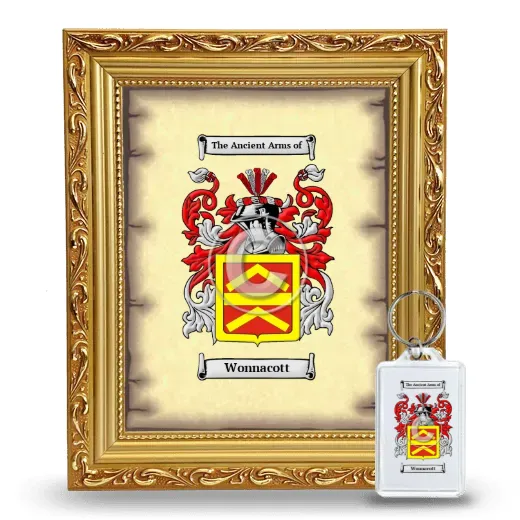Wonnacott Framed Coat of Arms and Keychain - Gold