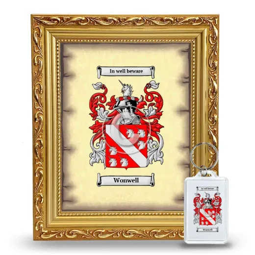Wonwell Framed Coat of Arms and Keychain - Gold