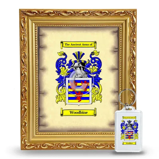 Woodbine Framed Coat of Arms and Keychain - Gold