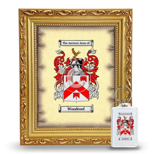 Woodroof Framed Coat of Arms and Keychain - Gold