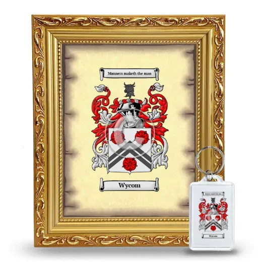 Wycom Framed Coat of Arms and Keychain - Gold