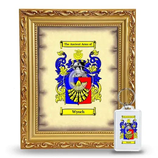 Wynch Framed Coat of Arms and Keychain - Gold