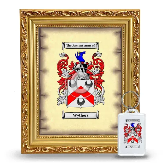 Wythers Framed Coat of Arms and Keychain - Gold