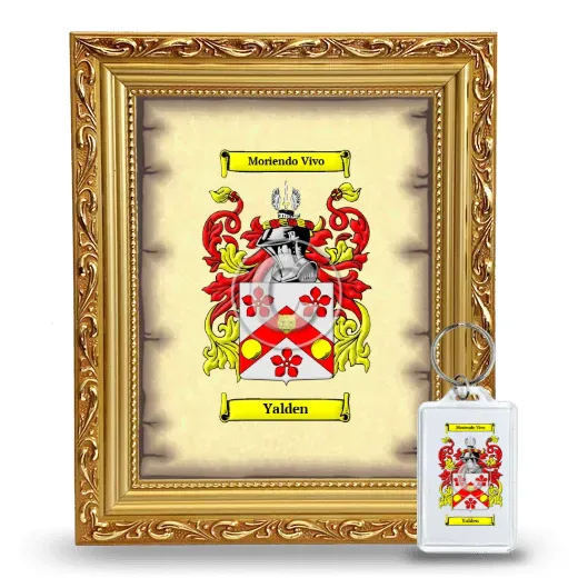 Yalden Framed Coat of Arms and Keychain - Gold