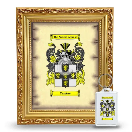 Yankey Framed Coat of Arms and Keychain - Gold