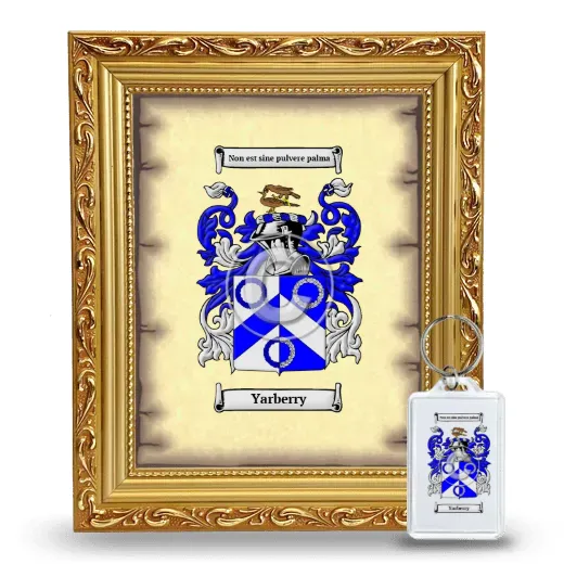 Yarberry Framed Coat of Arms and Keychain - Gold