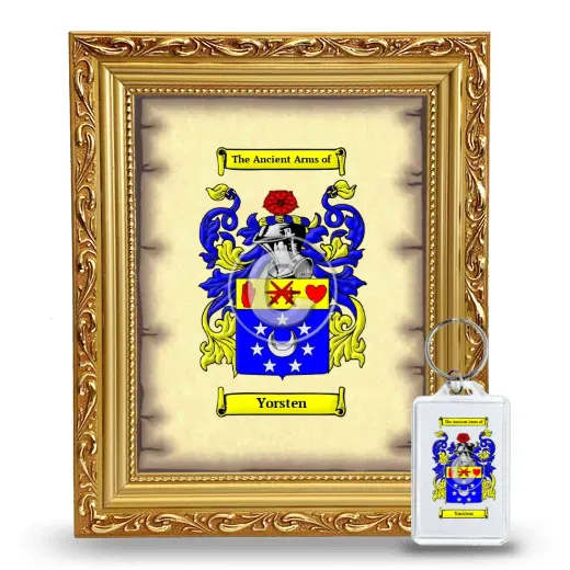 Yorsten Framed Coat of Arms and Keychain - Gold