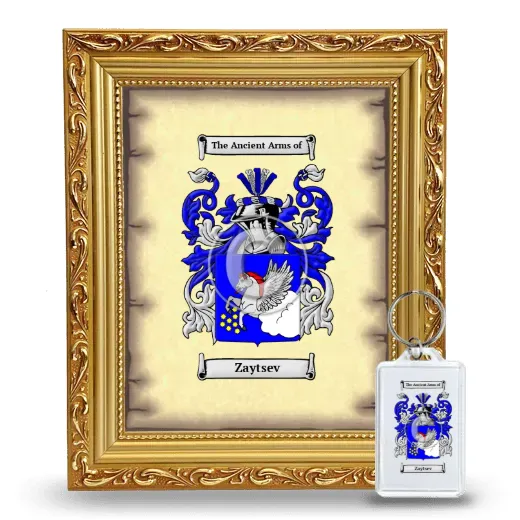Zaytsev Framed Coat of Arms and Keychain - Gold