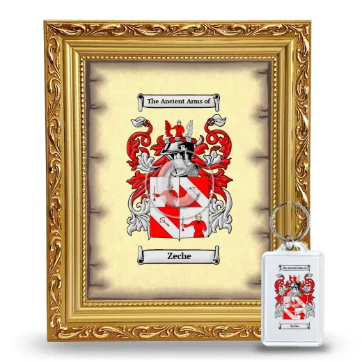 Zeche Framed Coat of Arms and Keychain - Gold