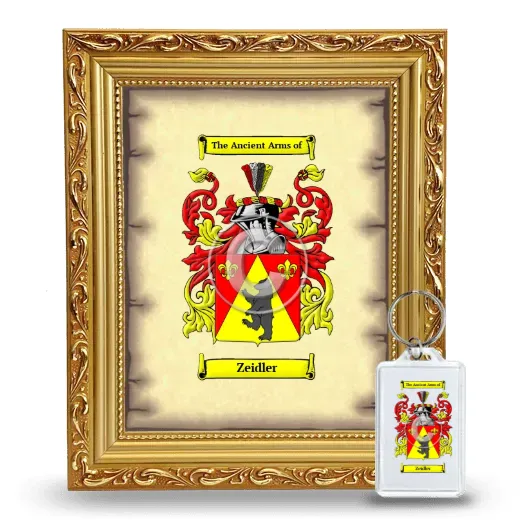 Zeidler Framed Coat of Arms and Keychain - Gold