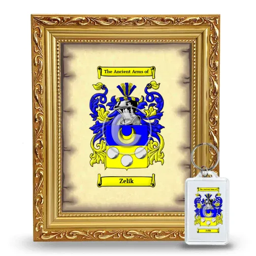 Zelik Framed Coat of Arms and Keychain - Gold