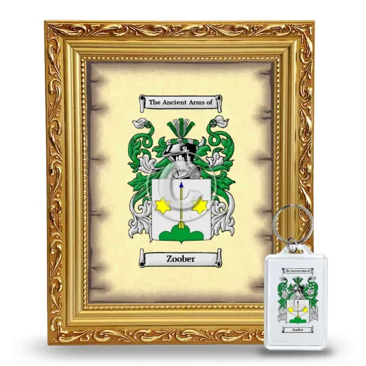 Zoober Framed Coat of Arms and Keychain - Gold