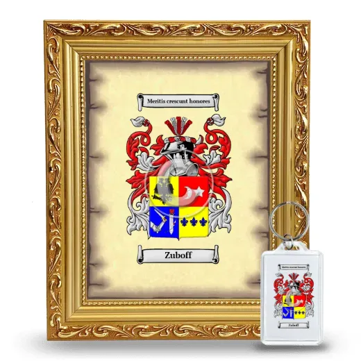 Zuboff Framed Coat of Arms and Keychain - Gold