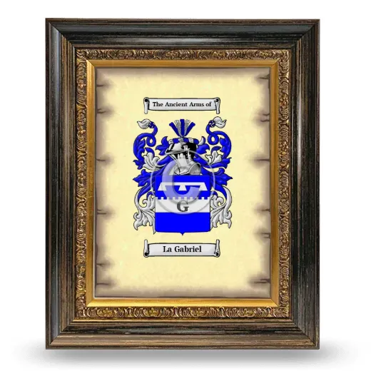 La Gabriel Coat of Arms Framed - Heirloom