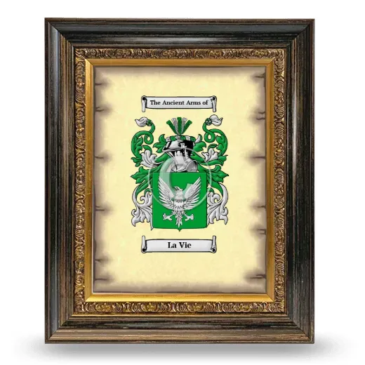 La Vie Coat of Arms Framed - Heirloom