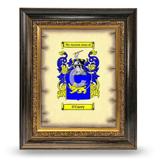 O'Carey Coat of Arms Framed - Heirloom