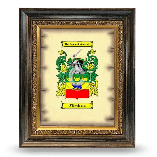 O'Heyfrent Coat of Arms Framed - Heirloom
