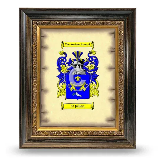 St Julien Coat of Arms Framed - Heirloom