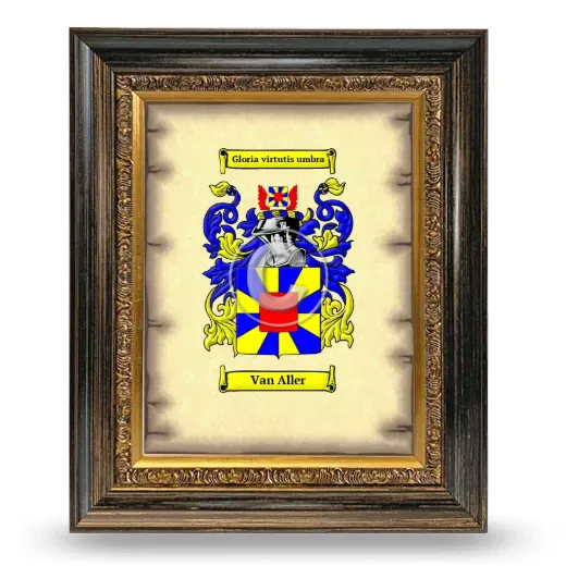 Van Aller Coat of Arms Framed - Heirloom