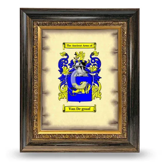 Van De graaf Coat of Arms Framed - Heirloom