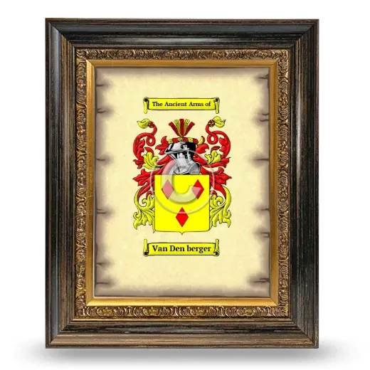 Van Den berger Coat of Arms Framed - Heirloom