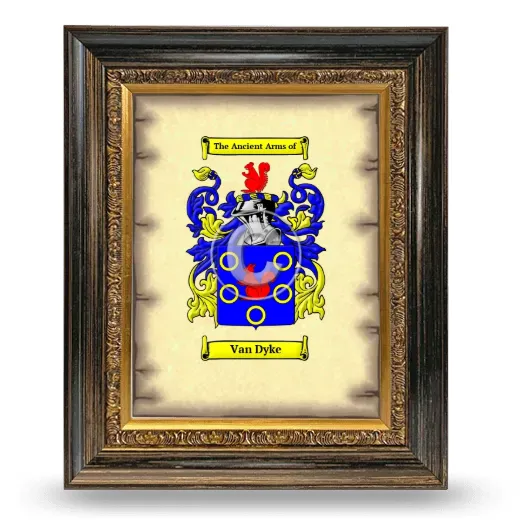 Van Dyke Coat of Arms Framed - Heirloom